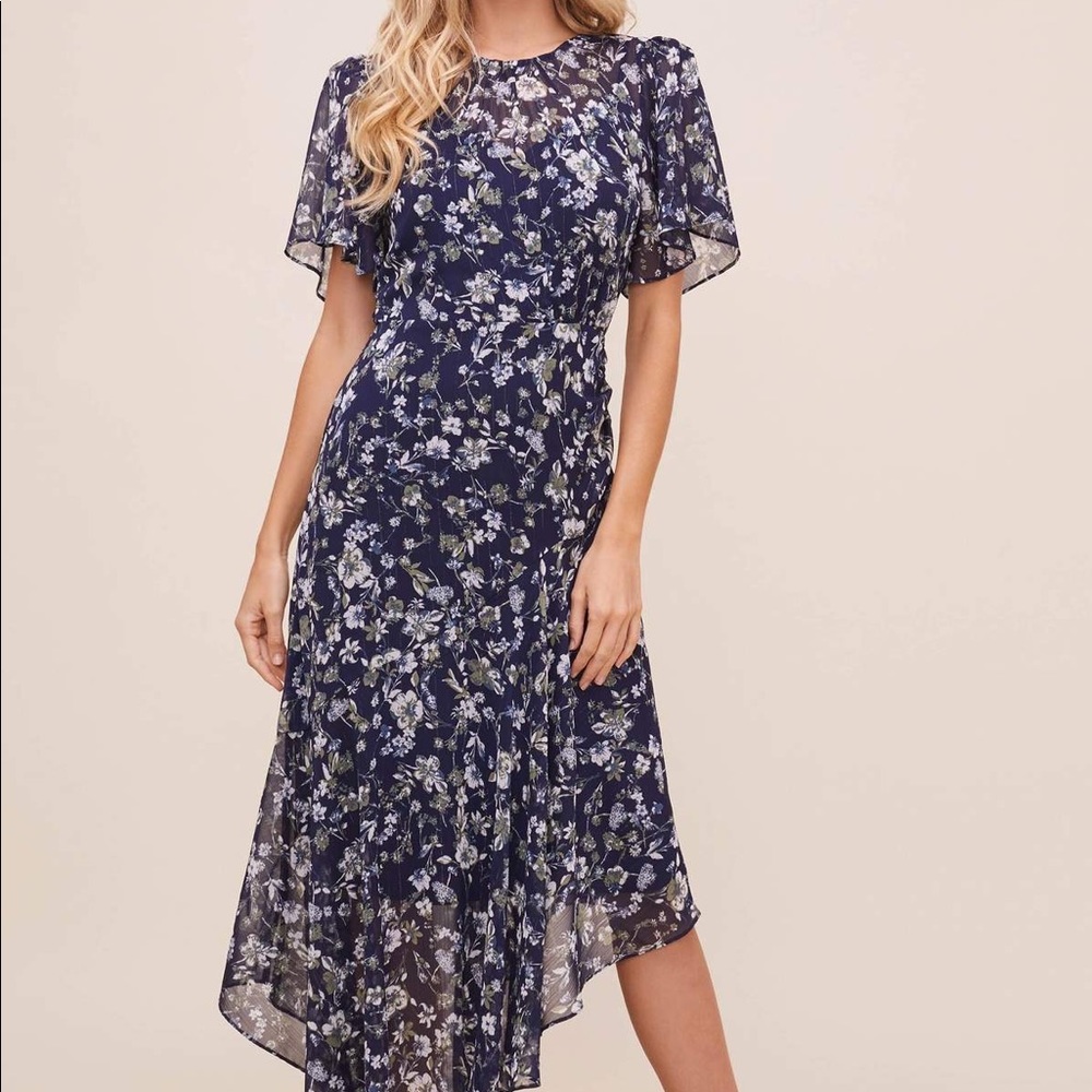 FLUTTER SLEEVE FLORAL MAXI